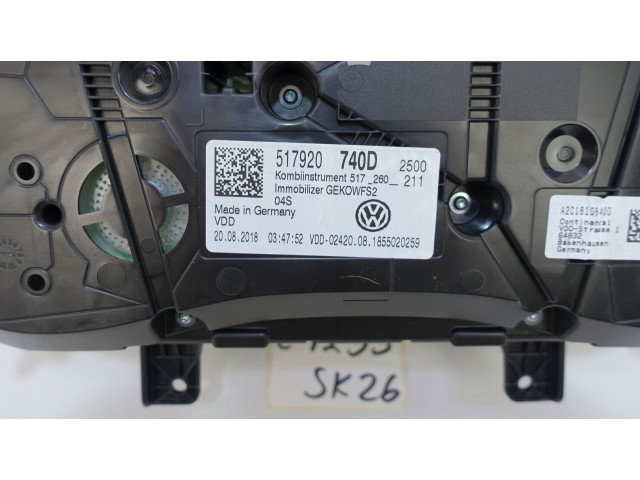 Панель приборов 517920740D, 517920740D   Volkswagen Golf Sportsvan       