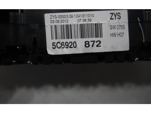 Панель приборов 5C6920872, ZYS0000309 Volkswagen Jetta VI