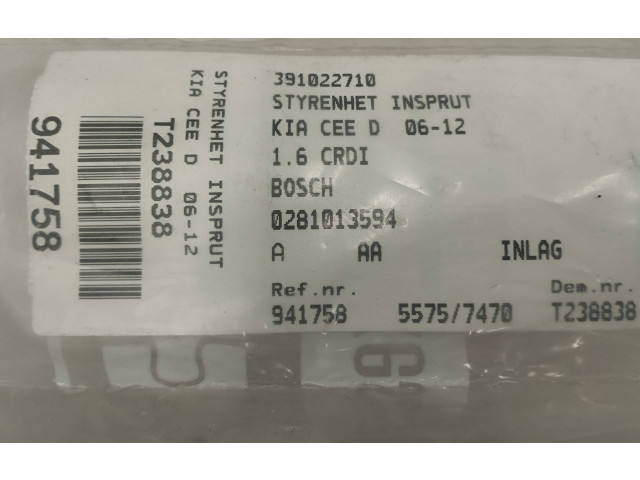 Блок управления двигателя 1039S23197, 391022A710   KIA Ceed