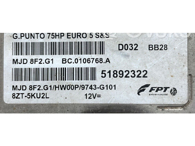 Řídící jednotka 51892322, 51892322 Fiat Punto Evo 2010