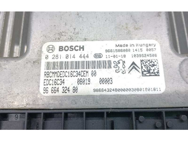 Блок управления двигателем Блок управления 1943QC, 0281014444 Citroen Nemo