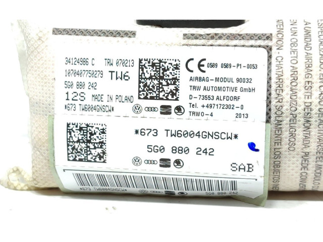 Подушка безопасности в сиденье 5G0880242 Volkswagen Golf VII