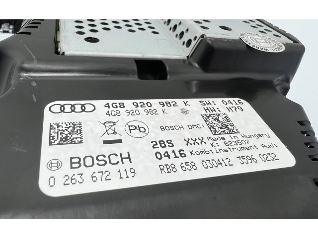 Панель приборов 4G8920982K, 0263672119 Audi A7 S7 4G