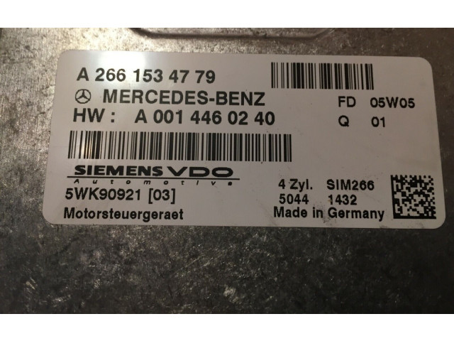 Блок управления двигателя A2661534779 Mercedes-Benz A W169