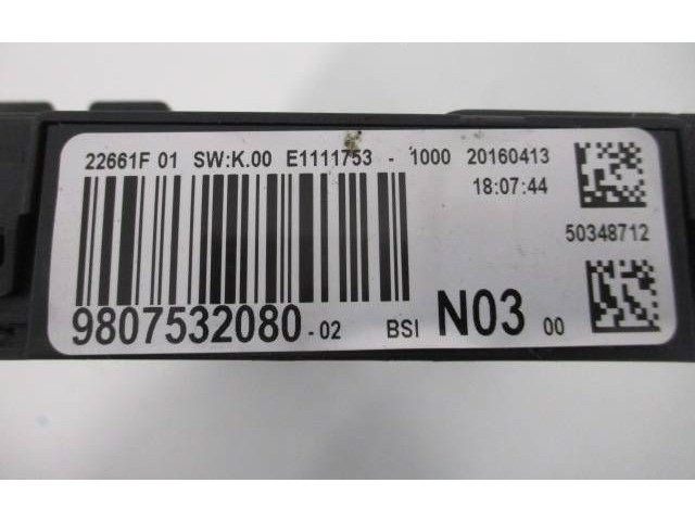 Блок предохранителей 9807532080, BSIN03 Peugeot 2008 I