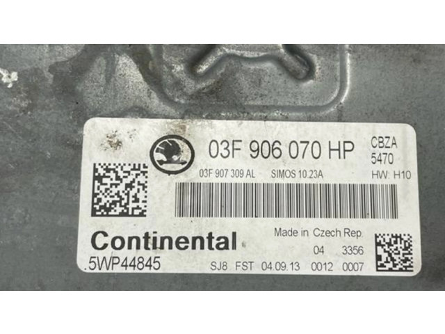 Блок управления двигателя 03F907309AL, 5WP44845   Skoda Fabia Mk2 (5J)