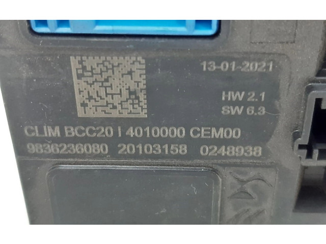 Блок управления климат-контролем 9836236080, 9836236080 Peugeot 2008 II