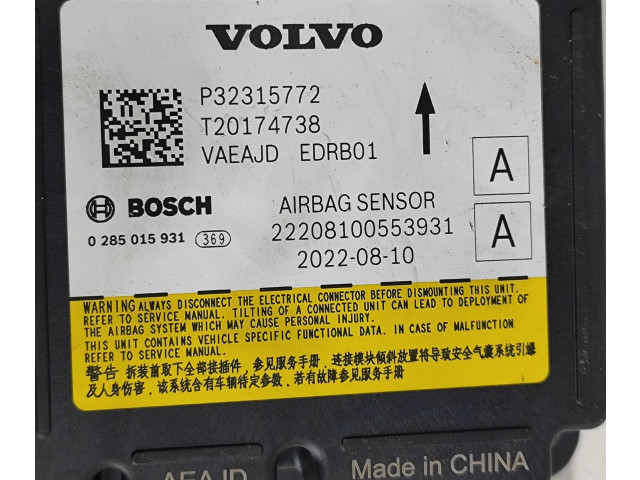 Блок подушек безопасности 32315772, 0285015931 Polestar 2