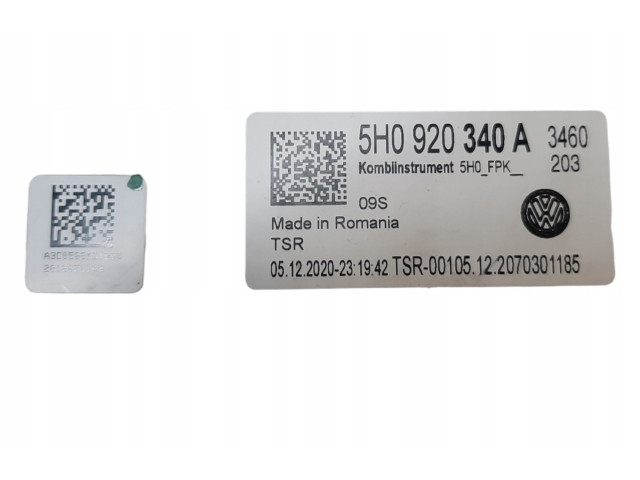 Панель приборов 5H0920340A Volkswagen Golf VIII