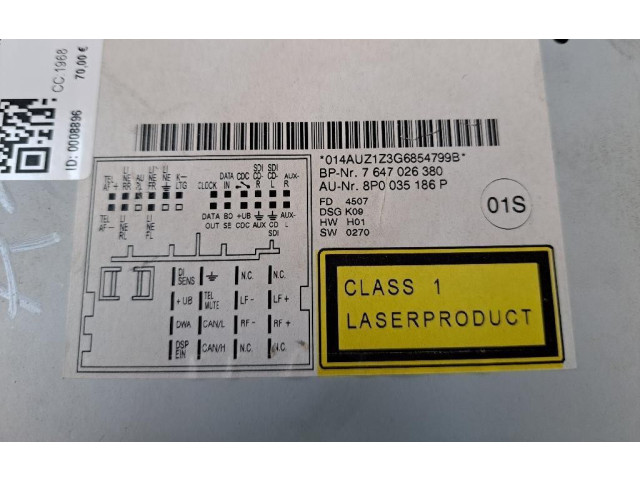 Турбина Радио/ проигрыватель CD/DVD / навигация Audi A3 S3 8P  8P0035186P, 8P0035186P         