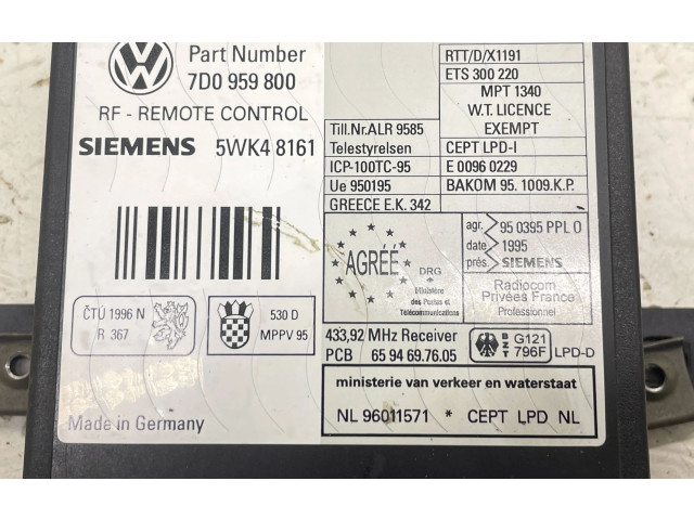 Блок управления центрального замка 7D0959800, 5WK48161 Volkswagen Transporter - Caravelle T4