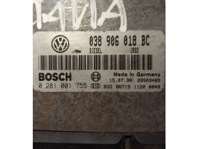 Блок управления двигателя 038906018BC, 0281001755   Skoda Octavia Mk1 (1U)