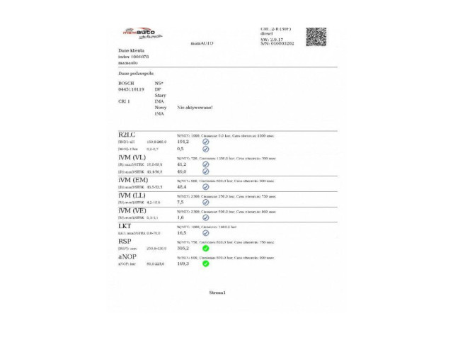 Vstřikovač 0445110119, 0445110119 Fiat Stilo