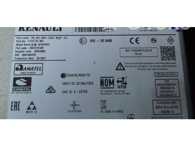 Pojistková skříňka Блок управления навигации 259151818R Renault Captur II 2020