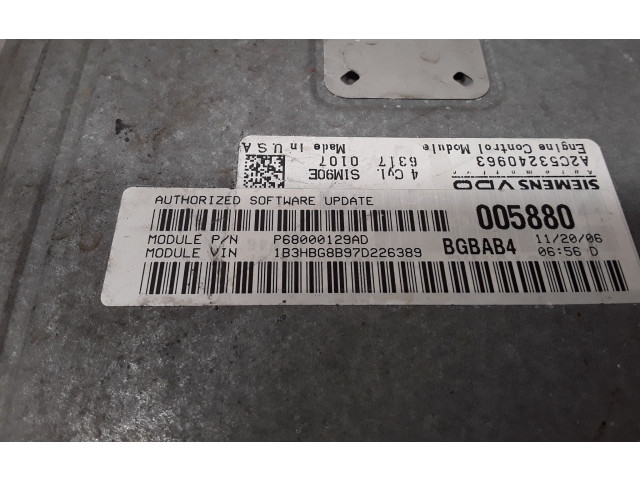 Řídící jednotka P68000129AD   Dodge Caliber 2007