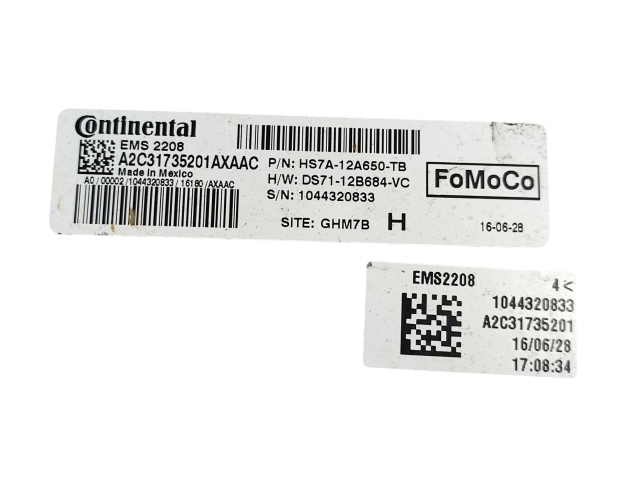 Блок управления двигателя HS7A12A650, HS7A12A650TB Ford Fusion II