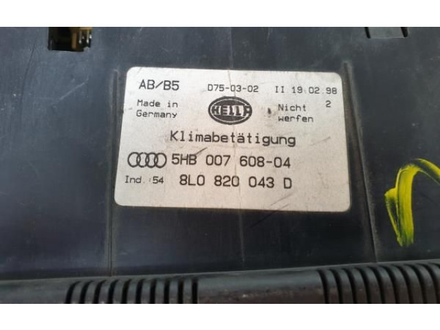 Блок управления климат-контролем 5HB007608, 8L0820043   Audi A3 S3 8L