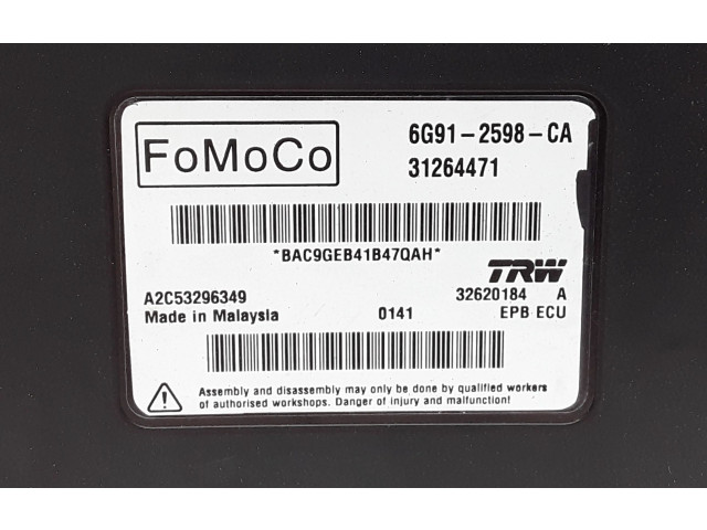 Модуль управления ручным тормозом 6G912598CA, 31264471 Volvo XC70