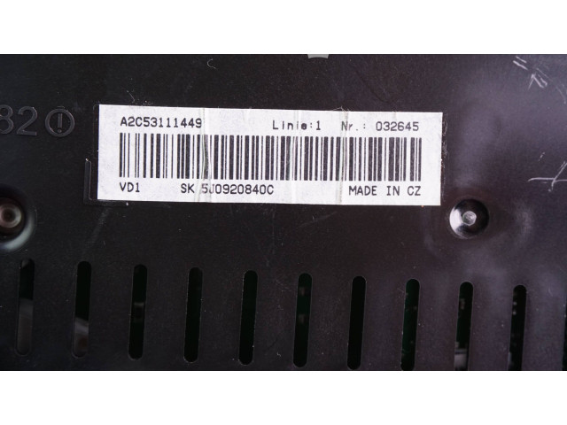 Панель приборов 5J0920840C Skoda Fabia Mk2 (5J)