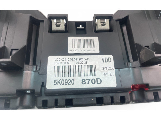 Панель приборов 5K0920870D Volkswagen Golf VI
