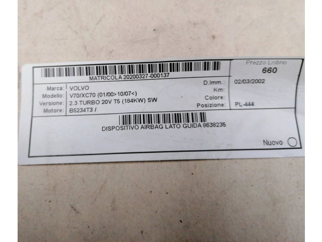 Подушка безопасности водителя 8638235   Volvo V70