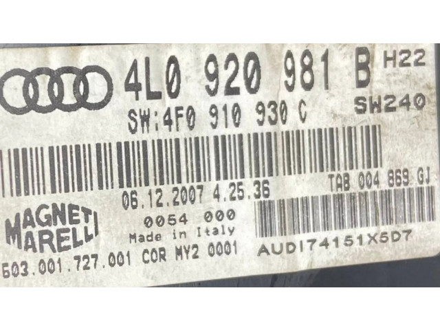 Přístrojová deska  Audi Q7 4L 2008 4F0910930C, 4L0920981B  