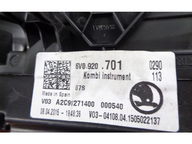 Панель приборов 6v0920701 Skoda Fabia Mk3 (NJ)
