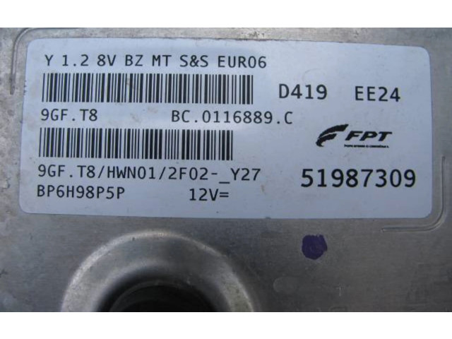 Блок управления двигателем Блок управления 51987309, 9GF.T8 Lancia Ypsilon