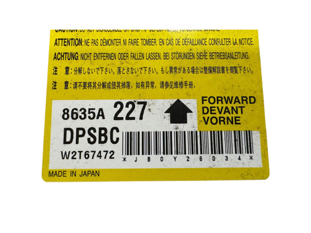 Блок подушек безопасности 8635A227, W2T67472   Mitsubishi i-MiEV