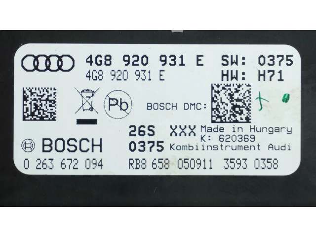 Přístrojová deska Audi A6 C7 2011 4G8920931E