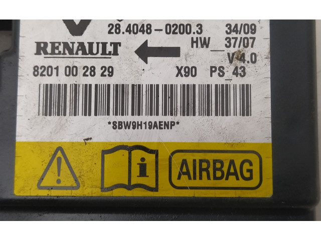 Блок подушек безопасности 8201002829 Dacia Sandero