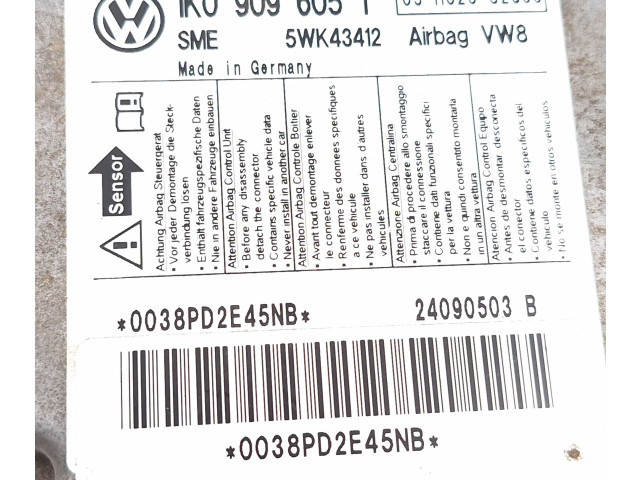 Блок подушек безопасности 1K0909605T, 5WK43412 Volkswagen Jetta V