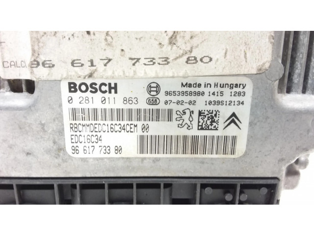 Блок управления двигателя 0281011863, 9661773380   Citroen C4 I