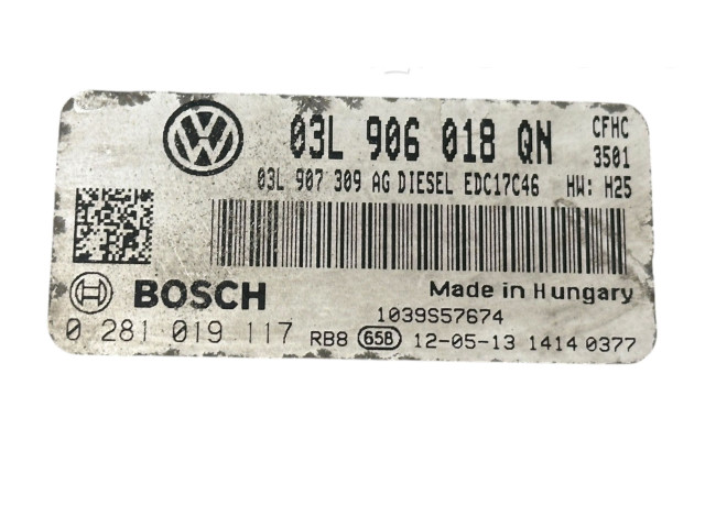 Блок управления двигателя 03L906018QN, 03L907309AG Skoda Yeti (5L)
