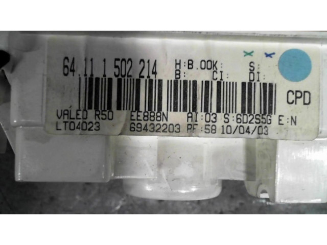 Блок управления климат-контролем 64116940861 Mini One Cooper R50 53