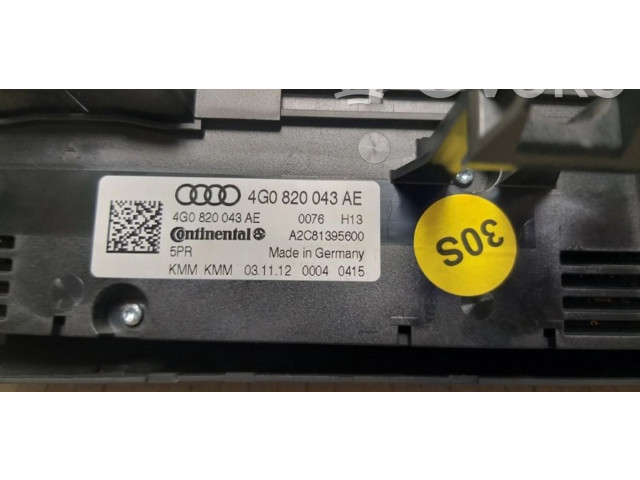 Блок управления климат-контролем 4G0820043AE, 4G0820043AE   Audi A7 S7 4G