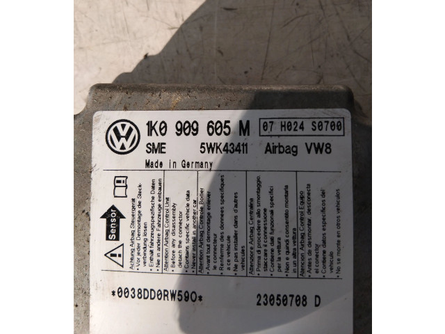 Блок подушек безопасности 1K0909605M, 5WK43411 Skoda Octavia Mk2 (1Z)