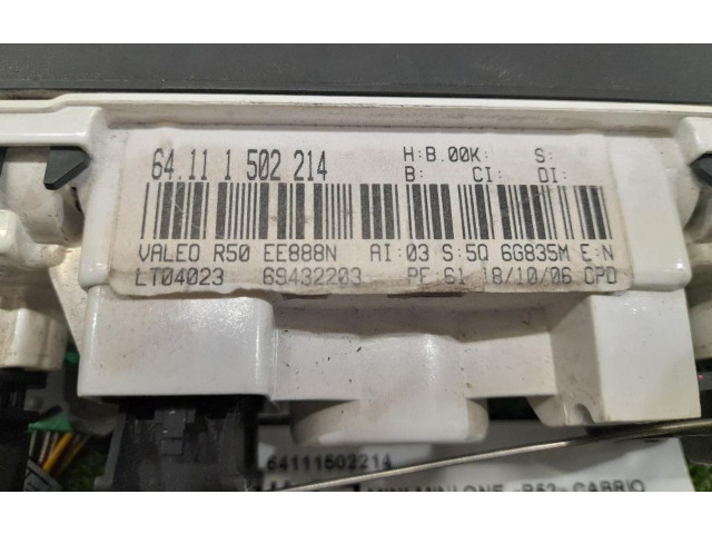 Блок управления климат-контролем 64111502214, 64111502214 Mini One Cooper R57