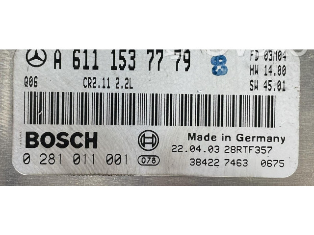 Řídící jednotka 0281011001, 0281011001 Mercedes-Benz C W203 2002