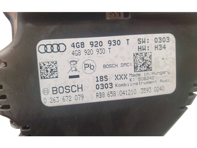 Панель приборов 4G8920930T, 0263672079 Audi A7 S7 4G