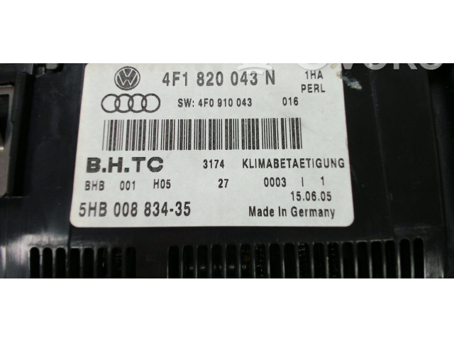 Блок управления климат-контролем 4F1820043N, 4F1820043N1HA   Audi A6 S6 C6 4F