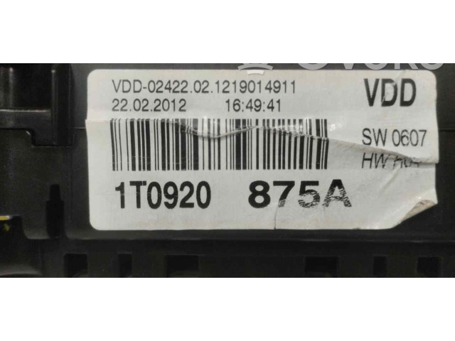 Панель приборов 1T0920875A Volkswagen Touran II