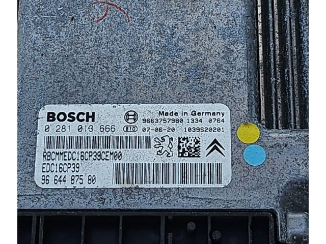 Блок управления двигателя 9663757380, 0281013666   Citroen C-Crosser