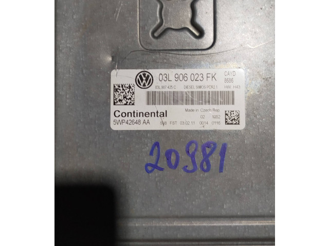 Блок управления двигателя 03l906023fk Volkswagen Caddy
