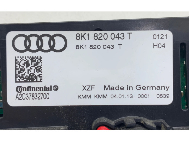 Блок управления климат-контролем 8K1820043T, A2C37832700 Audi S5