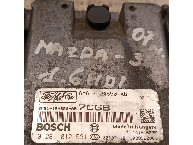 Řídící jednotka 0281012531, 6M6112A650AB   Mazda 3 I 2007