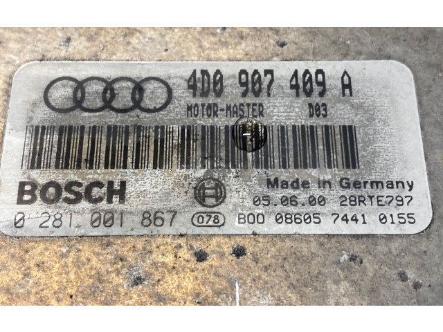 Блок управления двигателя 4D0907409A, 0281001867   Audi A8 S8 D2 4D