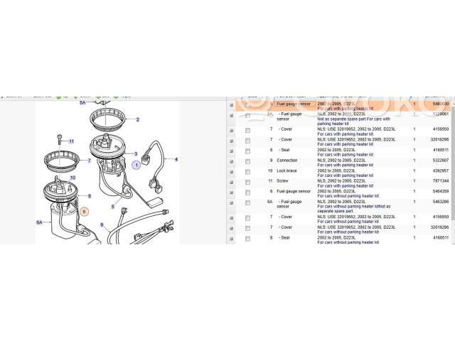 Vstřikovací čerpadlo 5460860 Saab 95 - 96 D223L