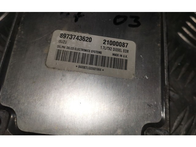 Блок управления двигателя 8973743620, 21000087 Opel Astra G