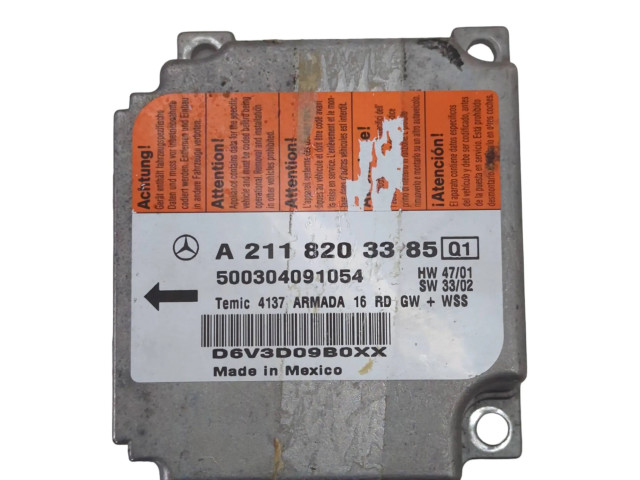 Блок подушек безопасности A2118203385, D6V3D09B0XX   Mercedes-Benz E W211